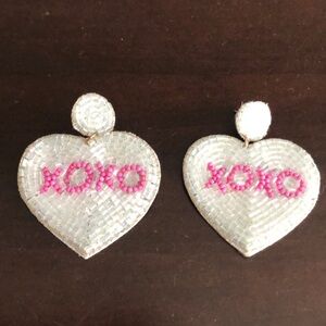 Beaded “XOXO” earrings
